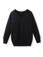 [S]VネックBIGシルエットニット/ブラック(019)