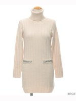【1stline】ポケットビジューアンゴラ混ニットチュニックCL-1364/ベージュ