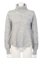 【Fi.n.t】裾フレアータートルネックプルオーバー/TOP GRAY