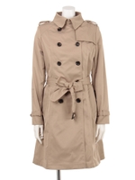 ストレッチツイルライナー付ロングトレンチコート/ベージュ