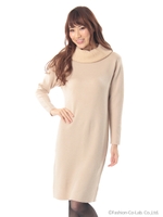 ミラノリブニットワンピ/ブラック