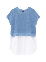 メランジレイヤード風ニット/ブラック(919)