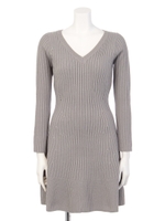 【chille anap】リブニットフレアワンピース/GRY