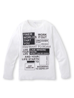 コラージュプリントロングTシャツ/ホワイト(001)