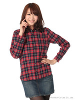 【OUTLET】ネルチェックシャツ/レッド