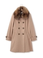 ビーバーメルトン2WAYファーコート/ベージュ(052)