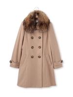 ビーバーメルトン2WAYファーコート/ベージュ(052)