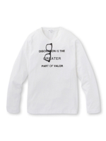 フェイクプリントVネックカットソー/ホワイト(001)