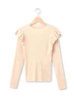 フリルショルダーリブニット/オフホワイト(003)