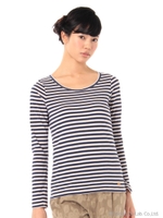 【OUTLET】ボーダー天竺カットソー/ピンク