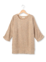 ラメ入りツイード風ワンピース/ライトベージュ(051)