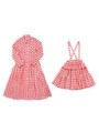 ロングシャツ dress/ホワイト×ブラックギンガム