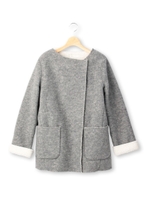 裏ボアノーカラーコート/グレー(012)