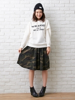 L57綿ギャザーフレア/SK/キャメル