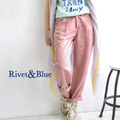 Rivet&Blue（リベットアンドブルー）テンセルツイルタックカラーパンツ