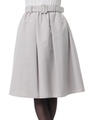 ベルト付きタックスカート/ライトグレー