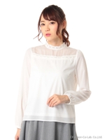 スタンドシアーブラウス/シロ