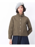 ビジュー使いスタンドカラージャケット/ネイビー(093)