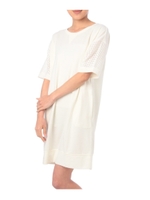 メッシュ切り替え裏毛サックワンピース/アイボリー(004)