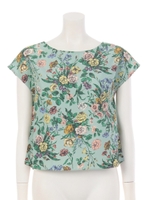 【AUNT MARIE'S】フラワープリントBL/LGRN