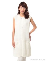 ★コットンコードニットジレ/ホワイト