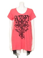 サイドメッシュZIPチュニック/レッド