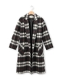 シャギーチェックガウンコート/ブラック(219)