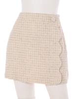 スカラップツイードスカート/ネイビー