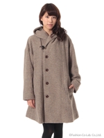 スライバーニットフードコート/ベージュ