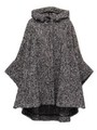 [Balcony and Bed]ウールヘリンボーンツイードポンチョ/BLK