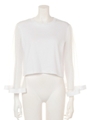 tulle sleeve T-shirt/white