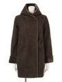 【mystic】フードムートンコート/BROWN