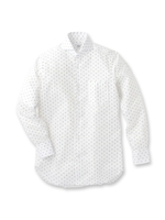 小紋プリントレギュラーカラーシャツ/ホワイト(401)