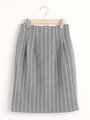 【relaxing line】JストライプIラインスカート/グレー柄