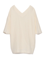 Vネックオーバーワンピース/WHT