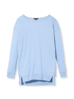 [L]ハイゲージニット長袖プルオーバー/ライトブルー(091)