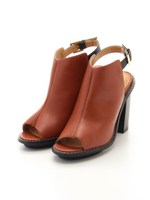 【Casual】オープントゥヒールサンダル/ブラウン