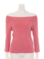 オフショルニット/コーラルピンク