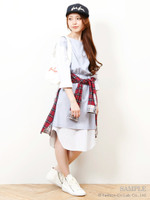 ストライプミックス ワンピース/BLU