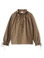 リボンフリルブラウス/オリーブグリーン(026)