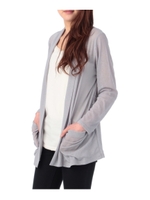 後ベルトつきショールカーディガン/ライトグレー(011)