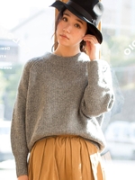 片畦ドルマンニット/グレー