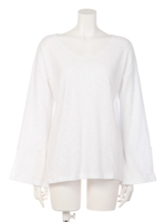 【Latina】アームスリットスラブトップス/ライトブルー(038)