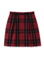 シャギーチェックスカート/レッド(262)