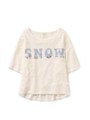 スノープリントTシャツ/WHT