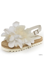 フラワーコンフォートサンダル/WHITE