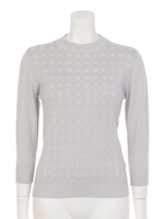 衿ぐりパールハイネックリンクスプルオーバー/ライトグレー