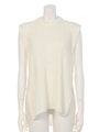 WIDE SLIT NO SLEEVE KNIT/ブラック