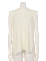 WIDE SLIT NO SLEEVE KNIT/ブラック