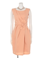 アクセ付きウエストリボンワンピース/オレンジ